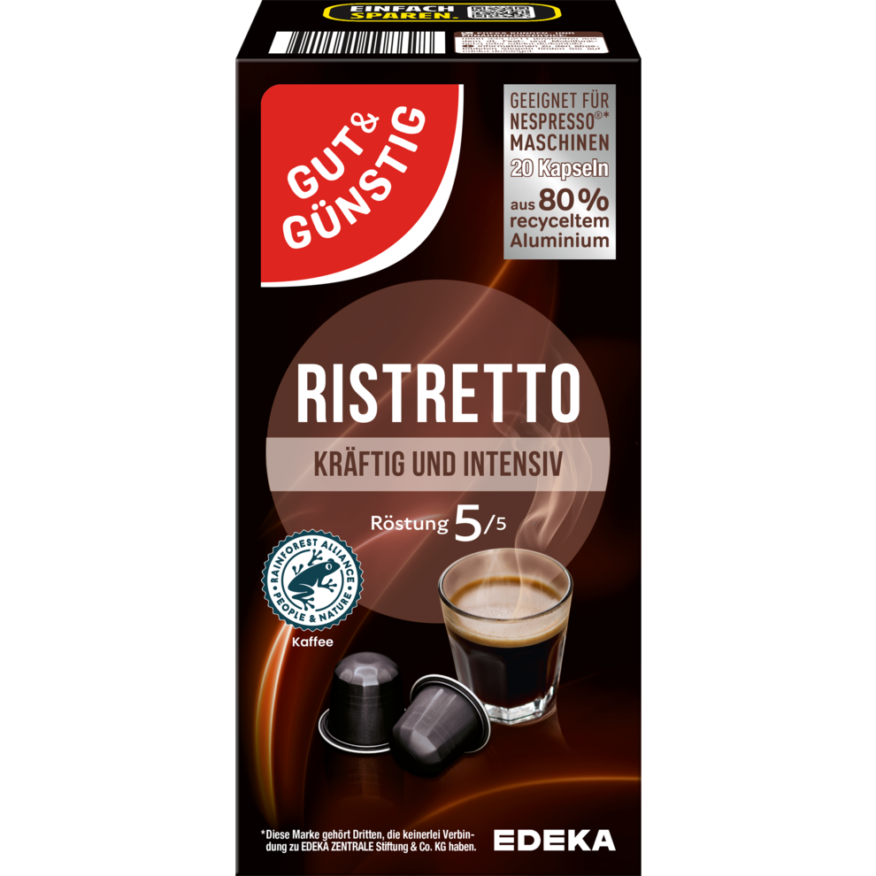 GUT&GÜNSTIG Kaffeekapseln Ristretto 20ST 104g