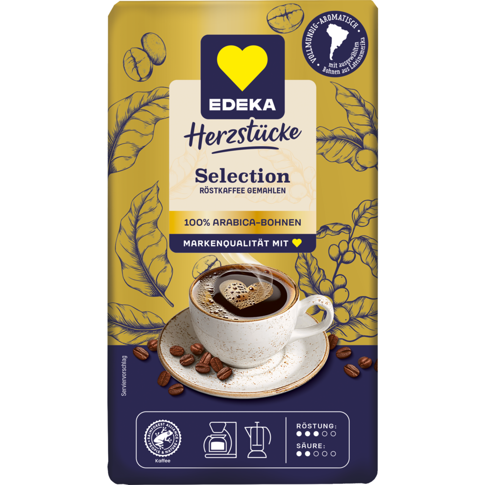 EDEKA Herzstücke Selection Röstkaffee gemahlen 500g