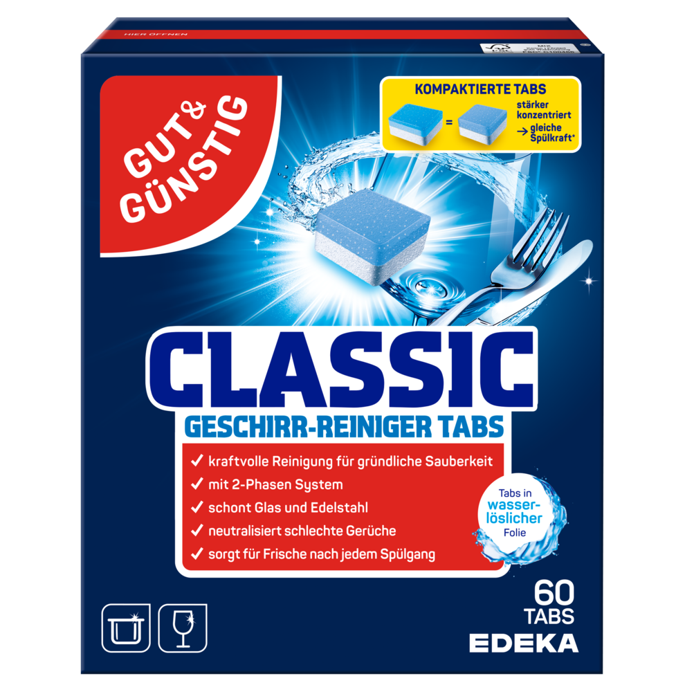 GUT&GÜNSTIG Geschirr-Reiniger Tabs Classic 60ST 720g