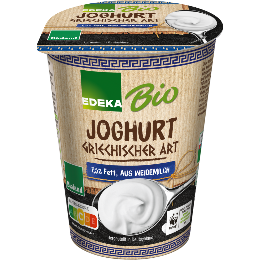 Bio EDEKA Weidemilch Joghurt griechische Art 7,5% 400g