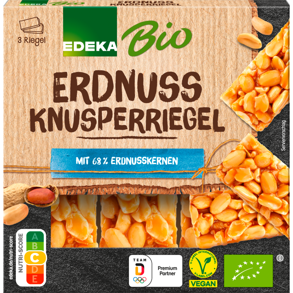 Bio EDEKA Knusperriegel Erdnuss 3x25g