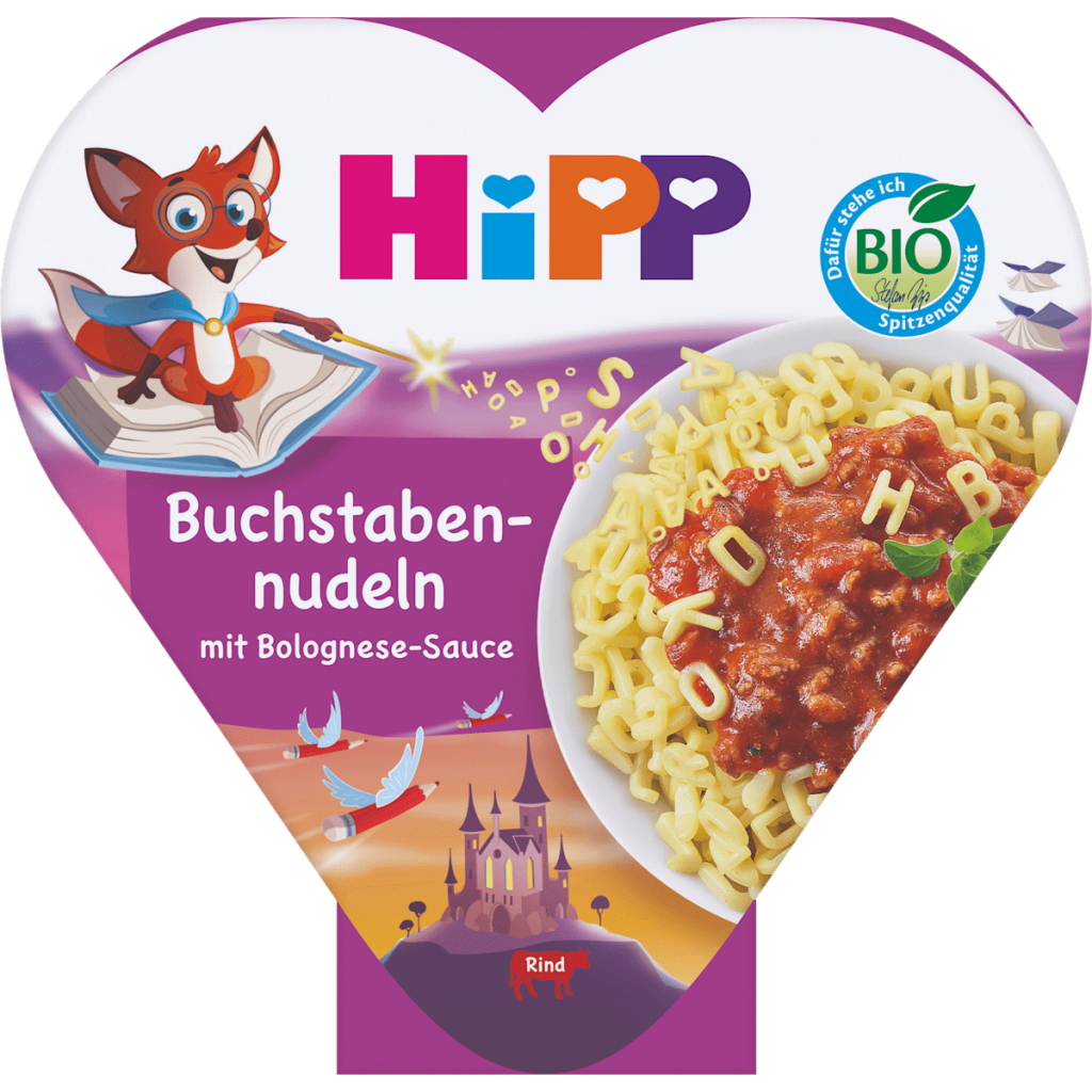 Bio Hipp Nudel ABC mit Bolognese Sauce 250g