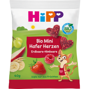 Bio Hipp Mini Hafer-Herzen Erdbeere-Himbeere 40g