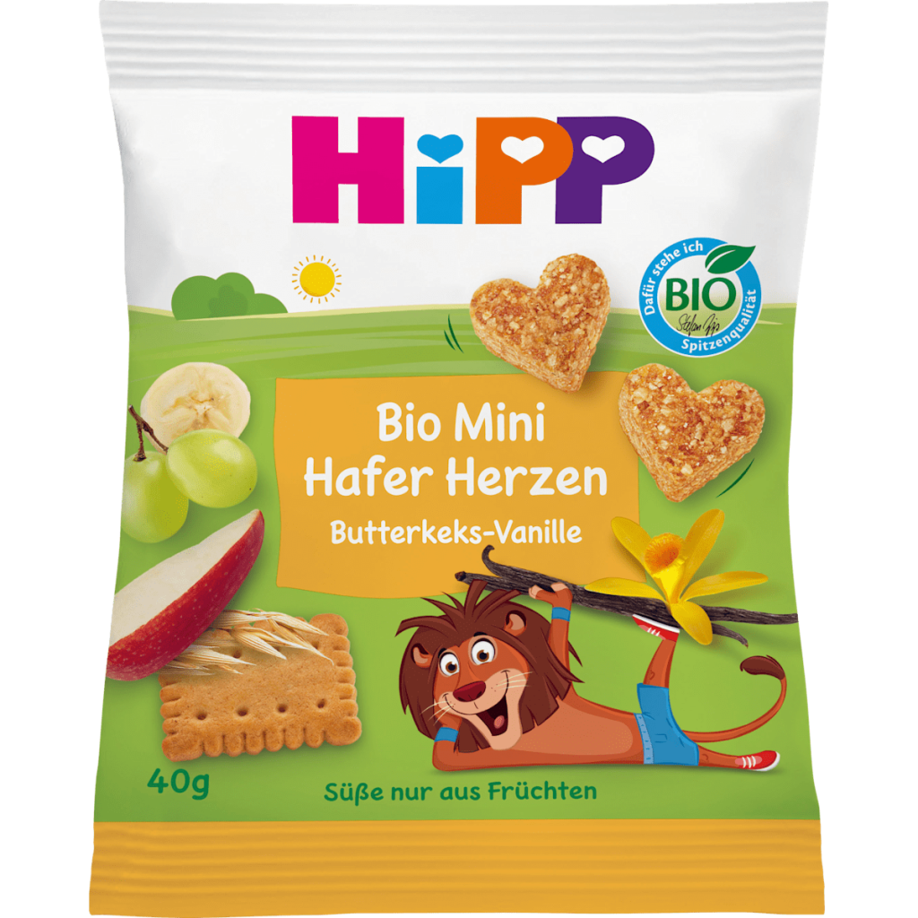 Bio Hipp Mini Hafer-Herzen Butterkeks-Vanille 40g