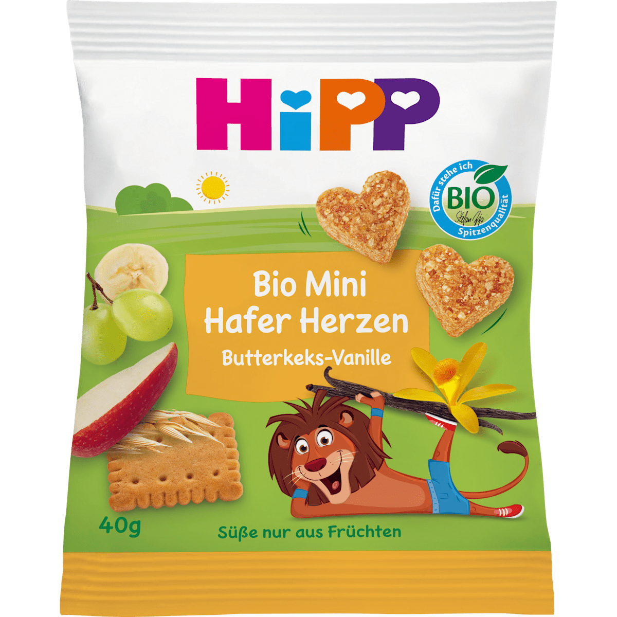 Bio Hipp Mini Hafer-Herzen Butterkeks-Vanille 40g