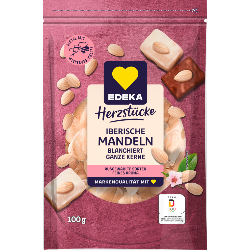 EDEKA Herzstücke Iberische Mandeln blanchiert ganz 100g