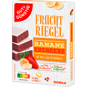 GUT&GÜNSTIG Fruchtriegel Banane Erdbeere 5x30g
