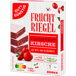 GUT&GÜNSTIG Fruchtriegel Cranberry Kirsche 5x30g