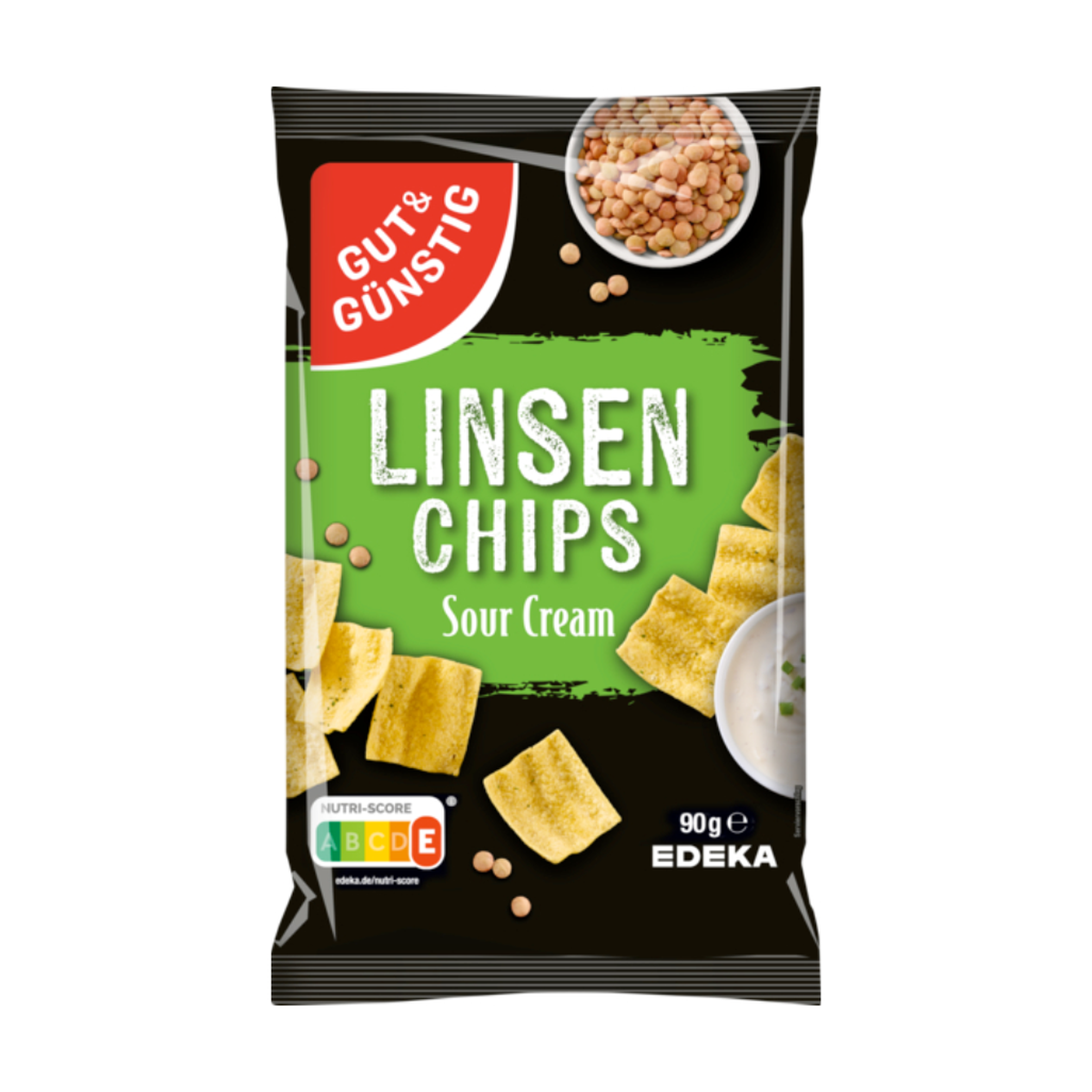 GUT&GÜNSTIG Linsenchips Sour Cream 90g