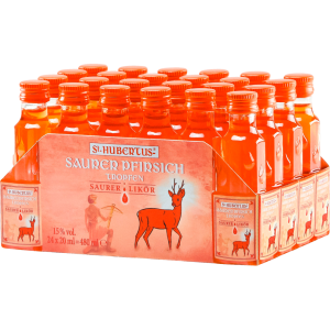 St.Hubertus Saurer Pfirsich Tropfen 15% 0,02l