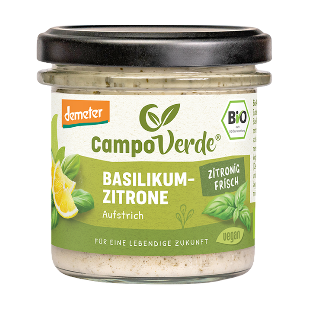 Demeter Campo Verde Aufstrich Basilikum-Zitrone 135g