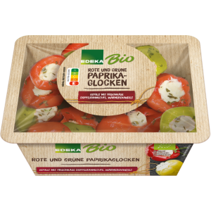 Bio EDEKA Rote und grüne Paprikaglocken mit Frischkäse 120g