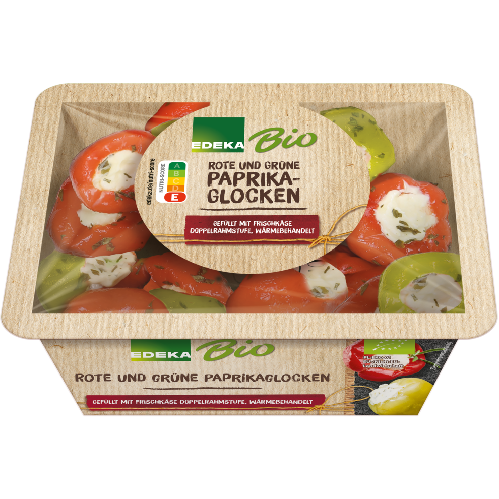 Bio EDEKA Rote und grüne Paprikaglocken mit Frischkäse 120g