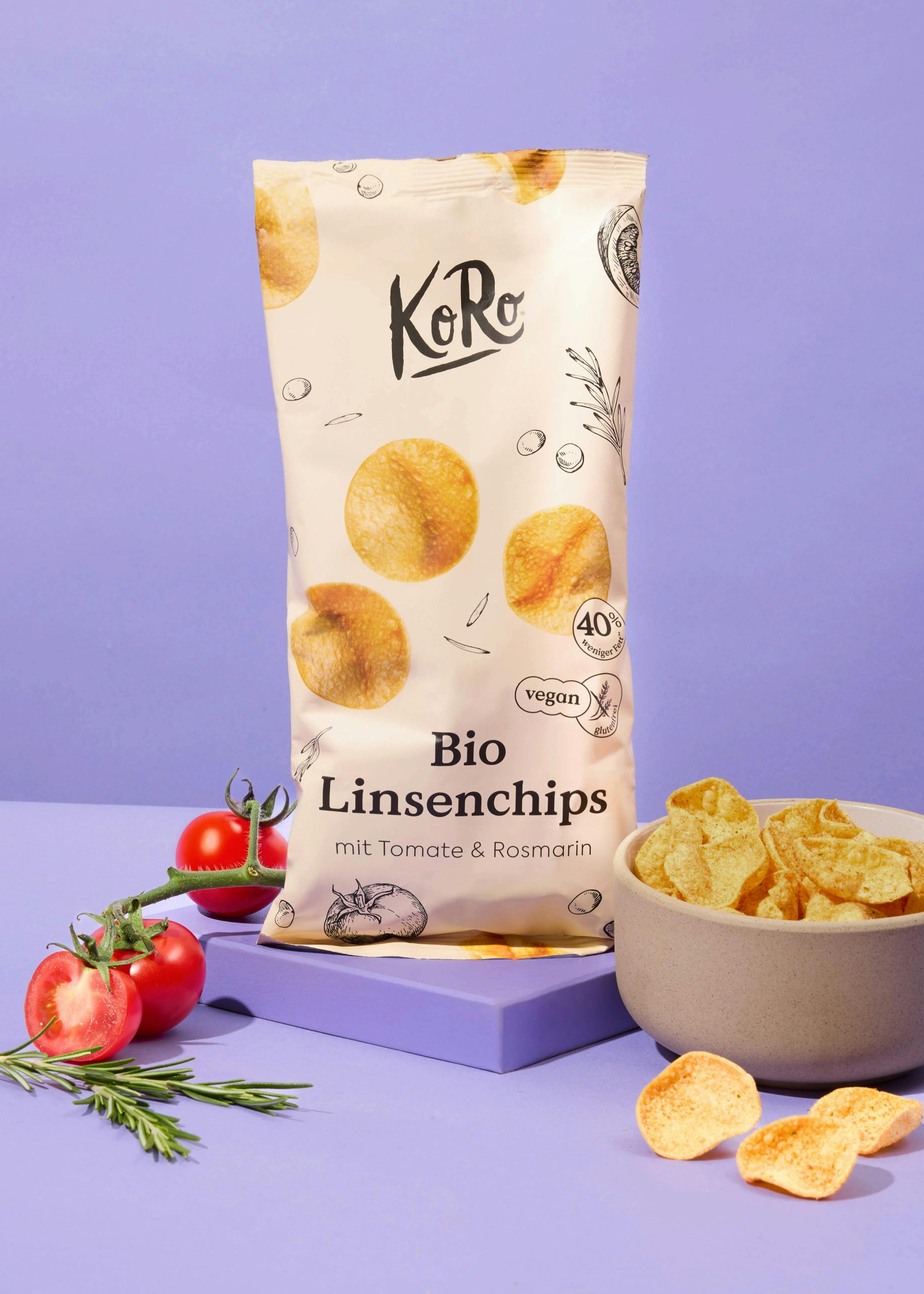 Bio Koro Linsenchips mit Tomate & Rosmarin 100g