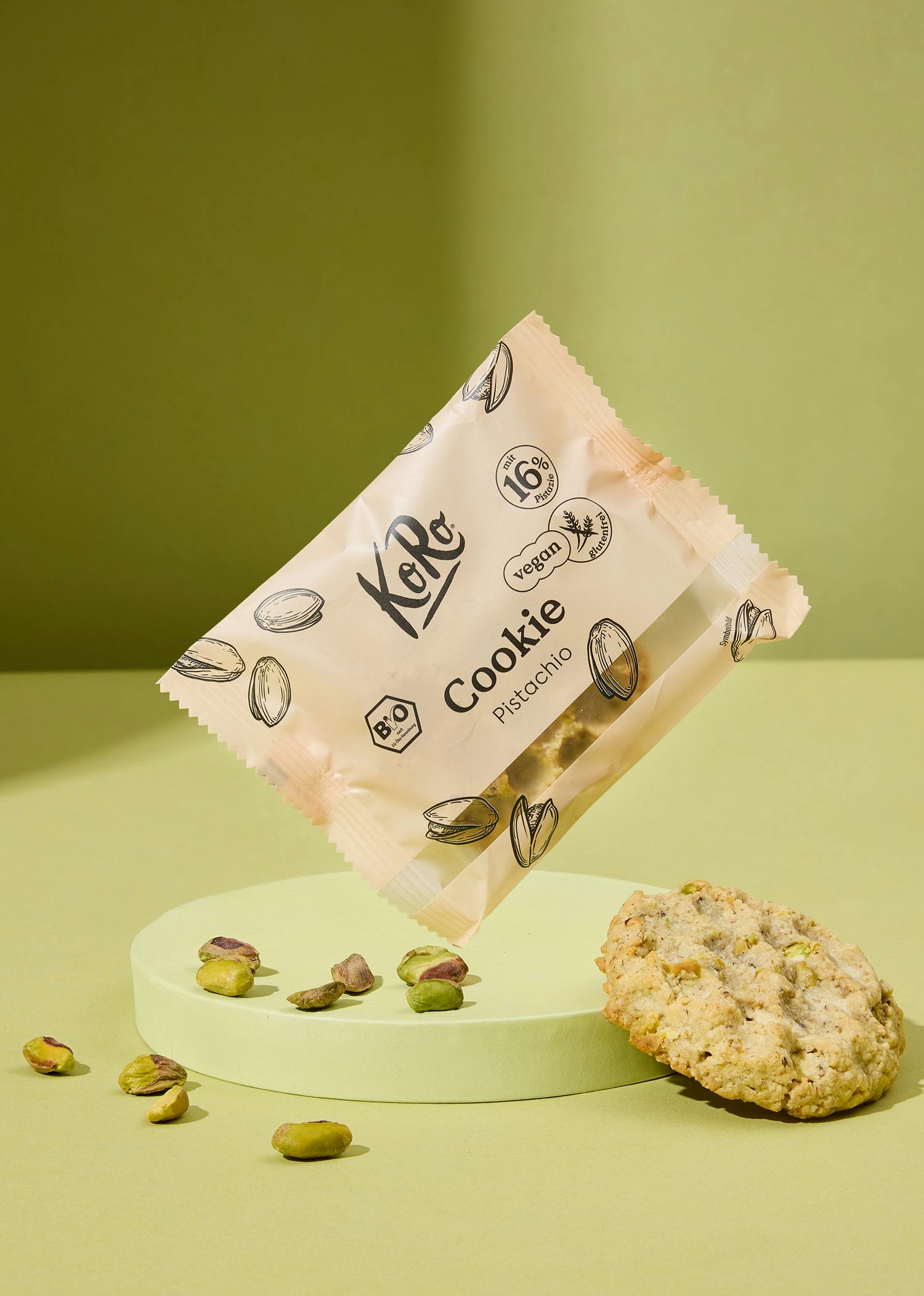 Bio Koro Cookie mit 16% Pistazie 50g