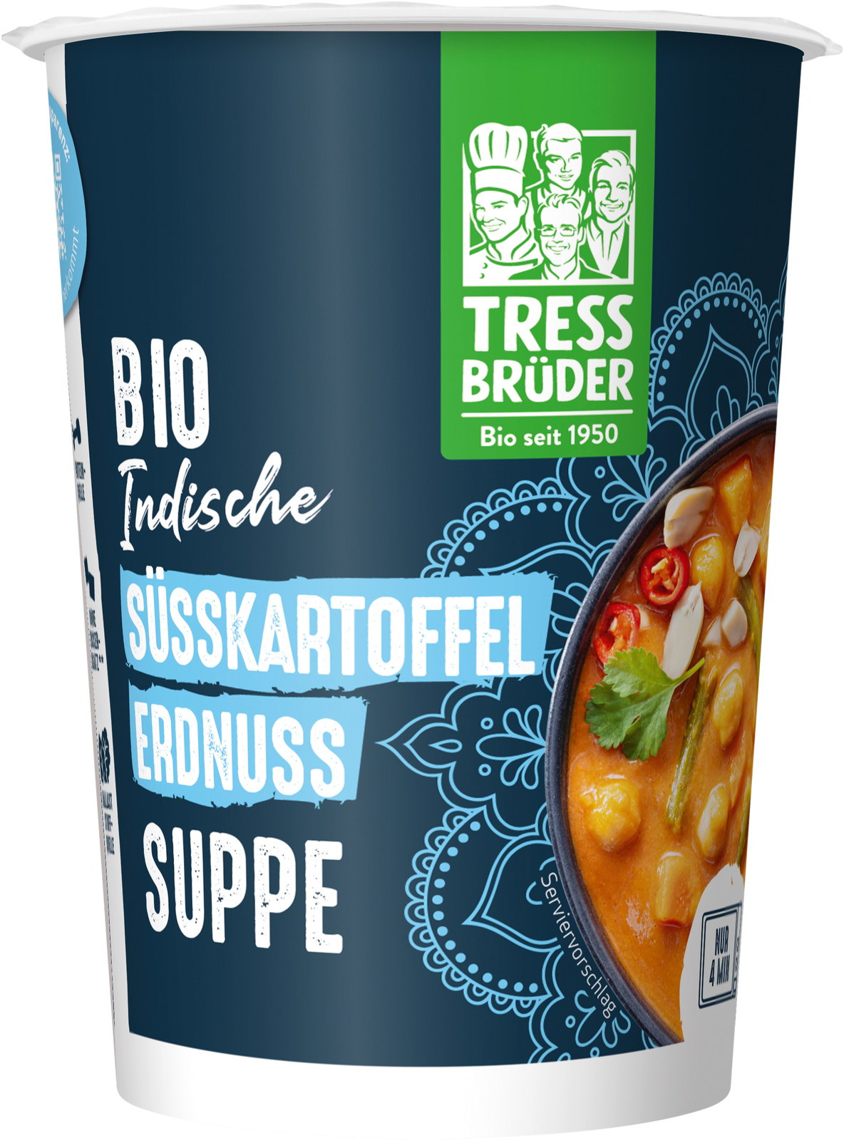 Bio Tressbrüder Indische Süßkartoffel-Erdnuss-Suppe vegan 400ml