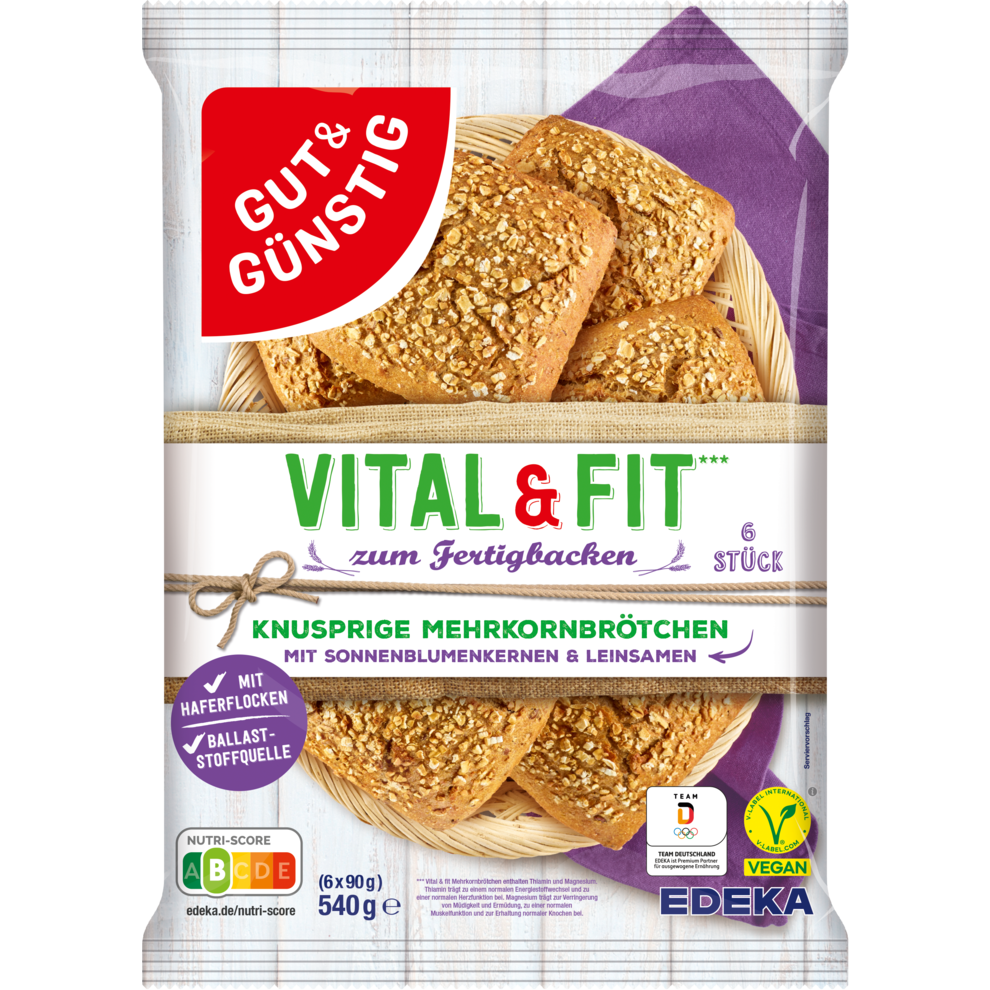 GUT&GÜNSTIG Vital&Fit Mehrkornbrötchen 540g