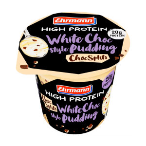 Ehrmann High Protein Pudding White Choc Style Chocsplits 230g