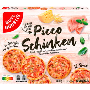 GUT&GÜNSTIG Mini Steinofenpizza Schinken 12x30g