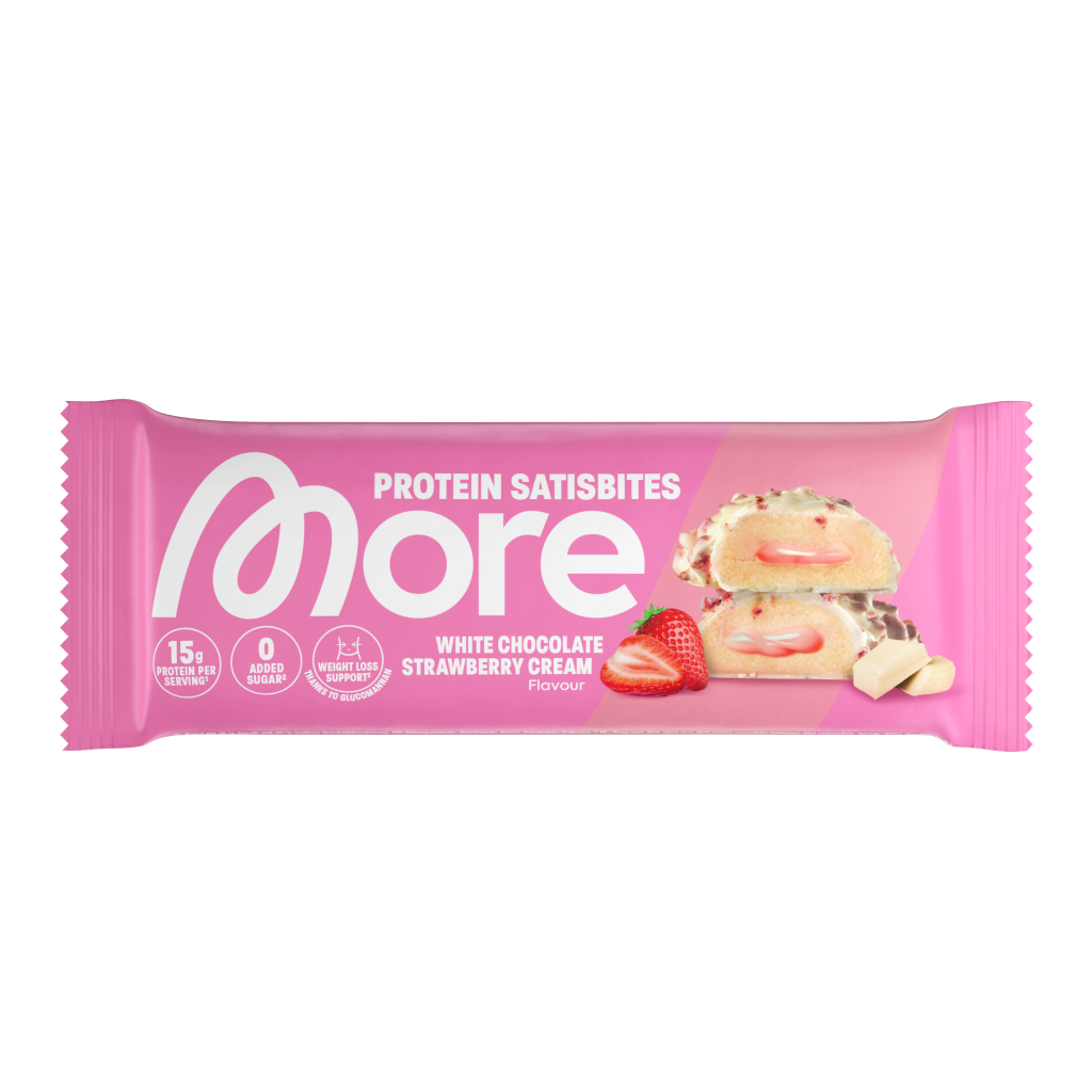 More Satisbite Bar White Strawberry Cream 50g