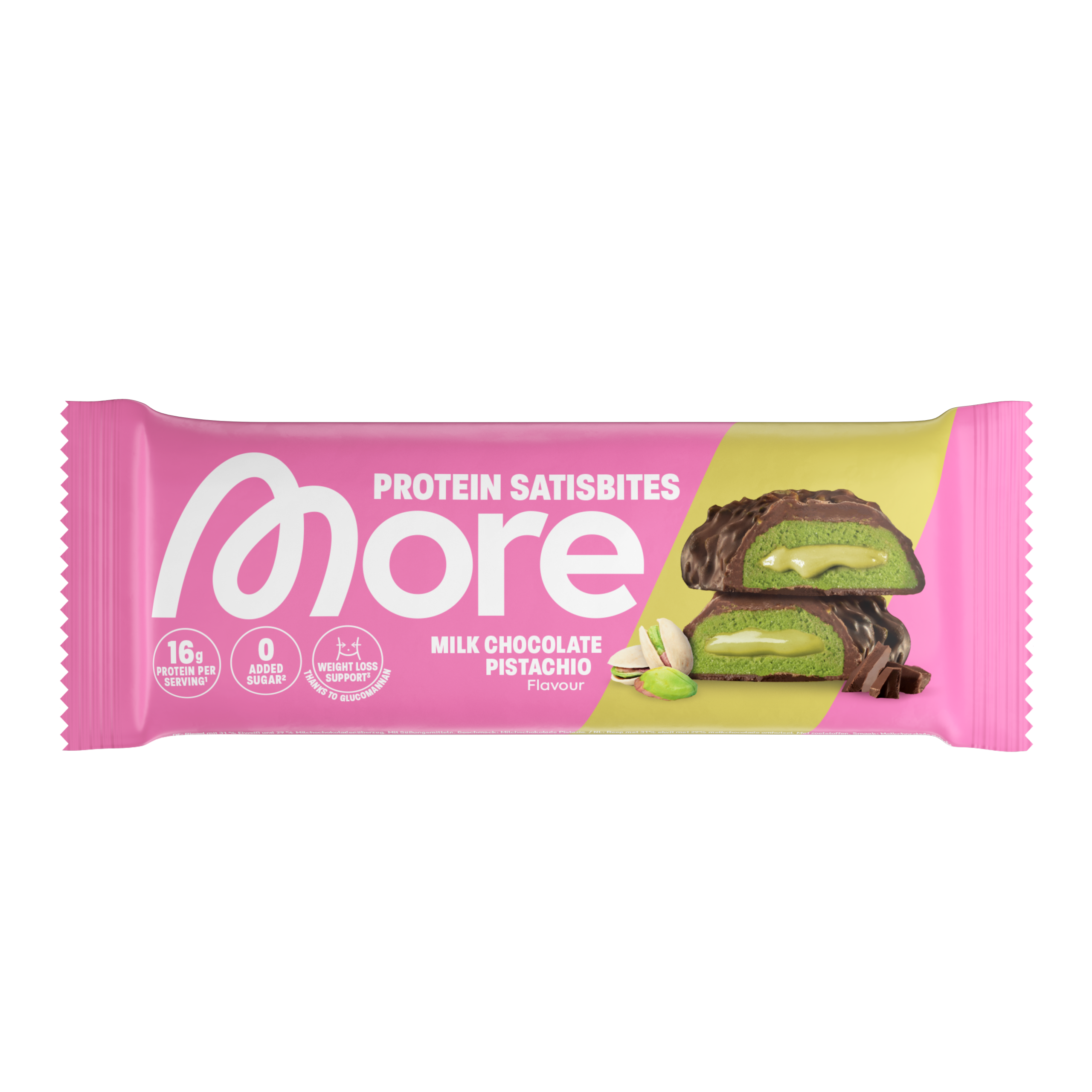 More Satisbite Bar Milk Chocolate Pistaccio 50g