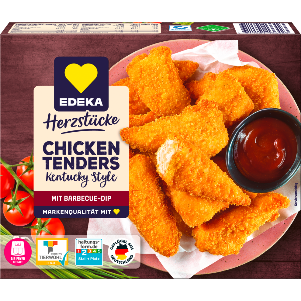 EDEKA Herzstücke Chicken Tenders Kentucky Style mit BBQ Dip 400g VLOG QS ITW
