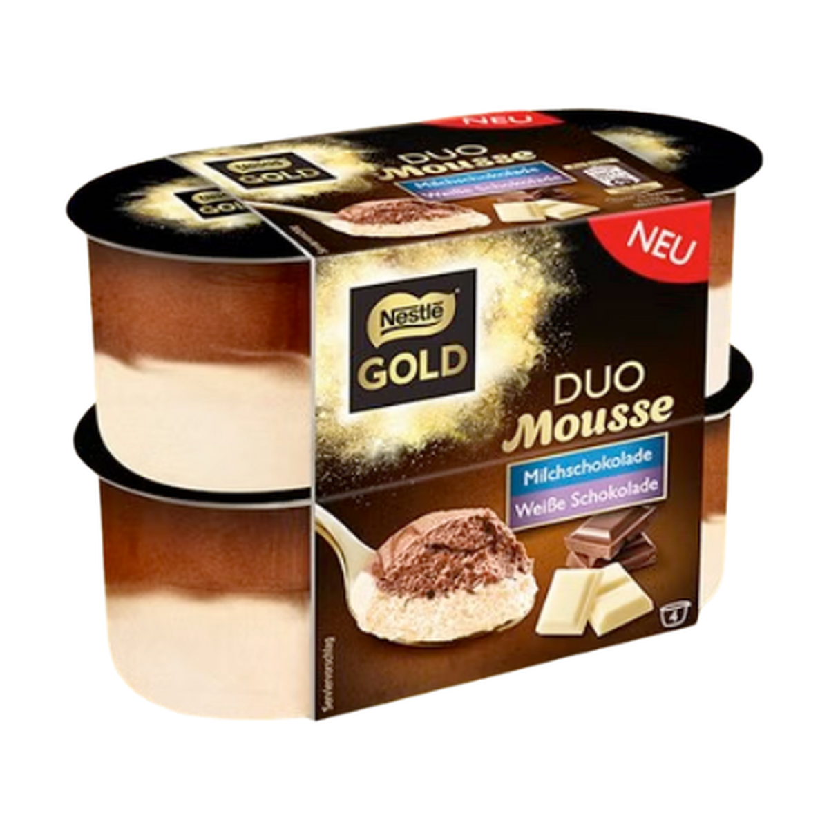 Nestle Gold Duo Mousse Schoko/weiße Schokolade 4x59g