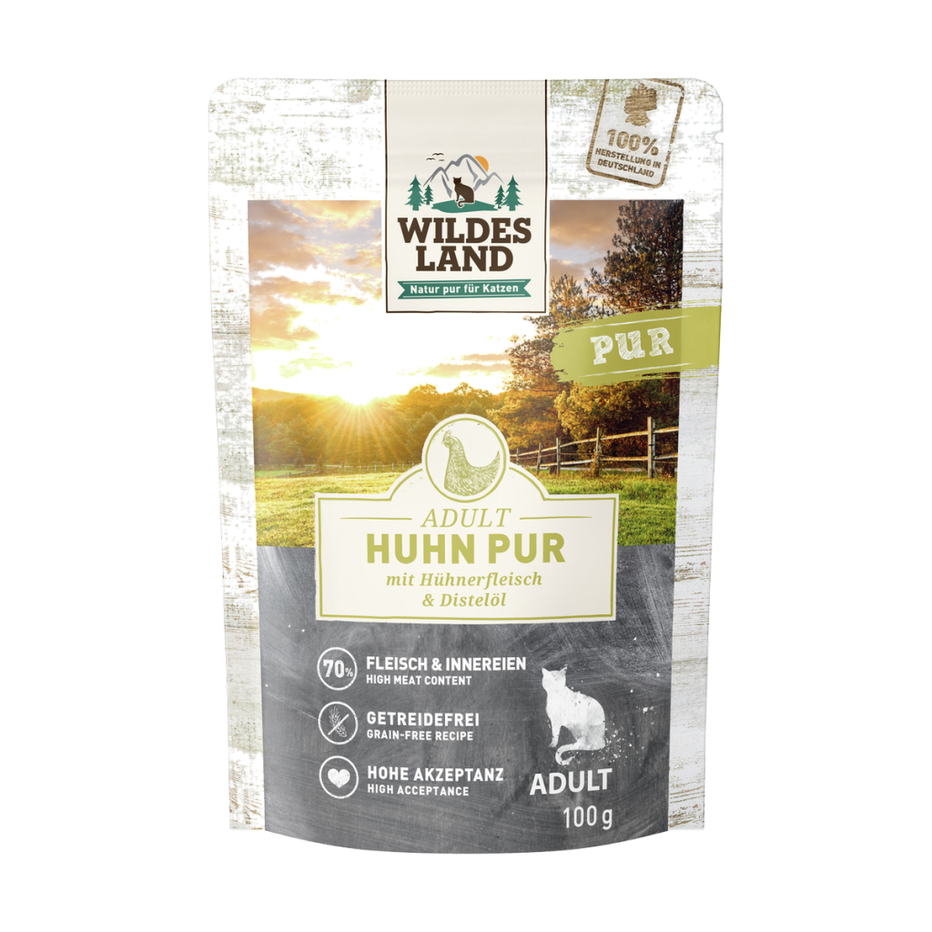Wildes Land Huhn pur mit Distelöl 100g