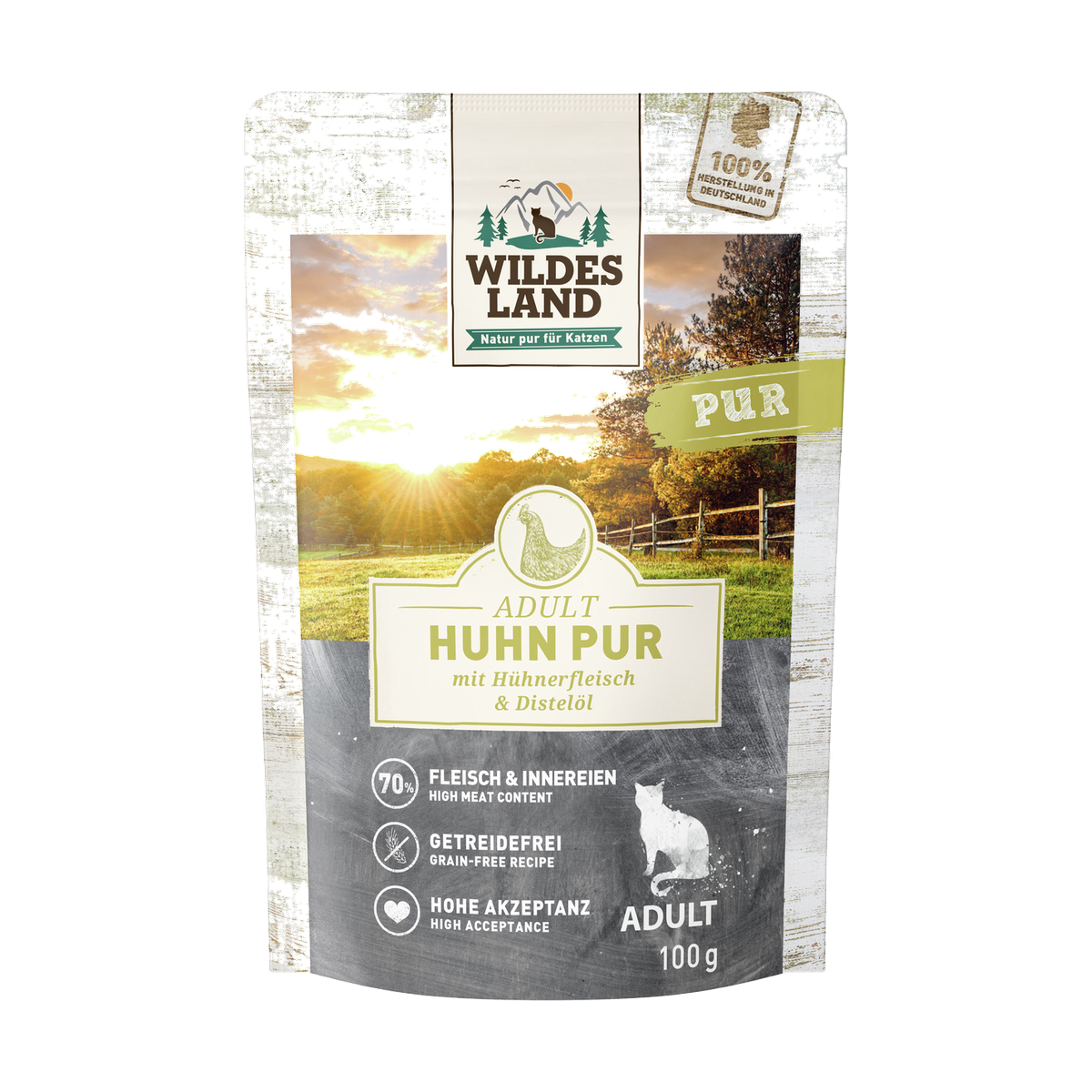 Wildes Land Huhn pur mit Distelöl 100g
