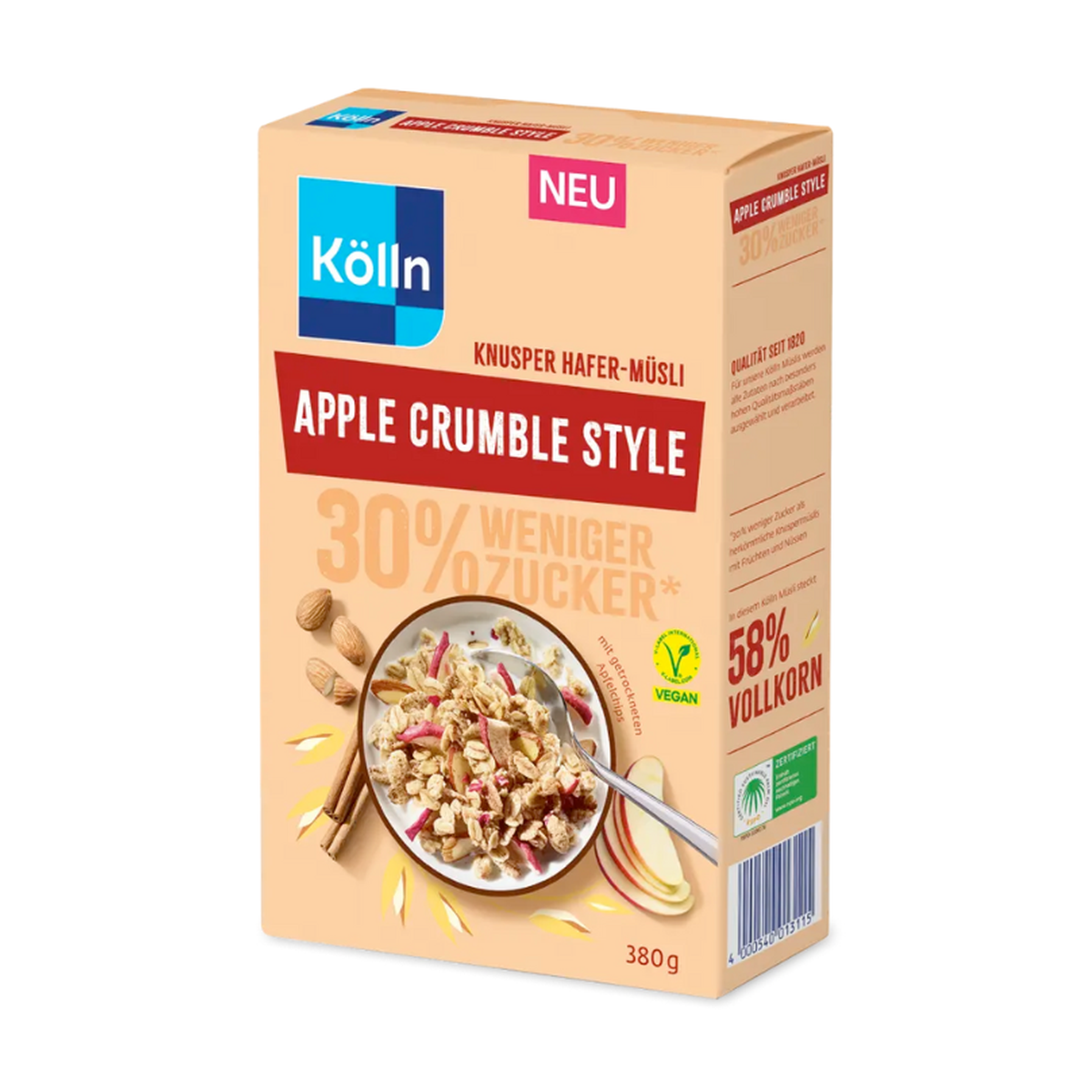 Kölln Apple Crumble Style Knusper Hafer Müsli 380g