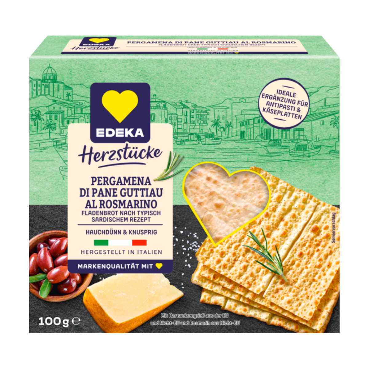 EDEKA Herzstücke Sardisches Fladenbrot Rosmarin 100g