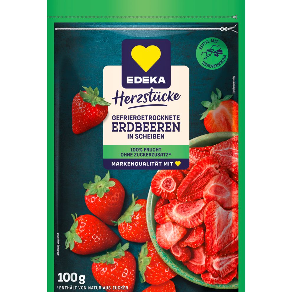 EDEKA Herzstücke Gefriergetrocknete Erdbeerscheiben 100g