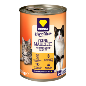 EDEKA Herzstücke Feine Mahlzeit mit Rind+Huhn in Gelee 415g