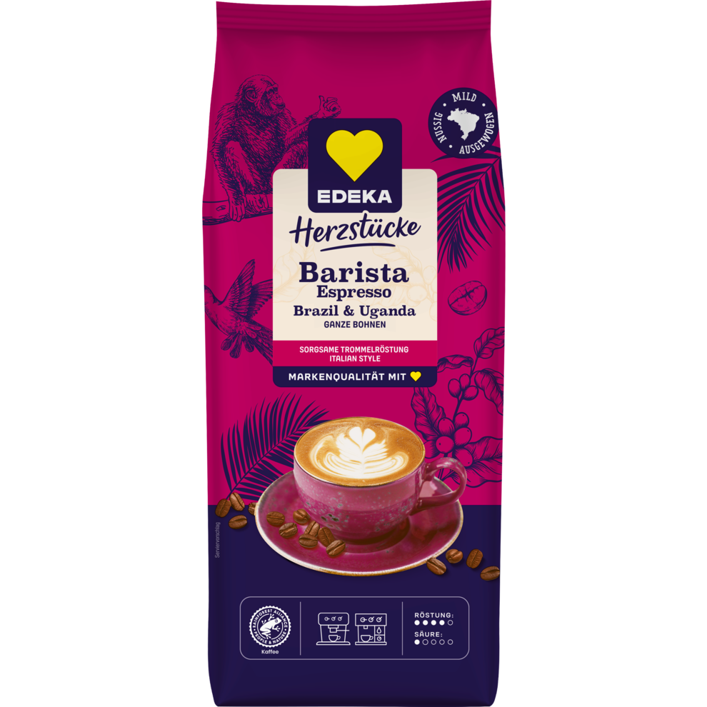 EDEKA Herzstücke Ganze Bohne Espresso Italien Style 1000g