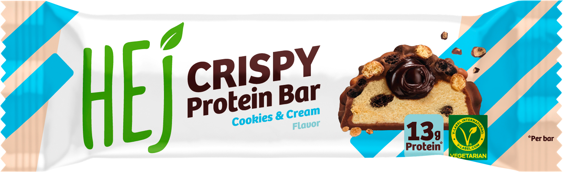 Hej Natural Crispy Protein Bar Cookies Cream 45g