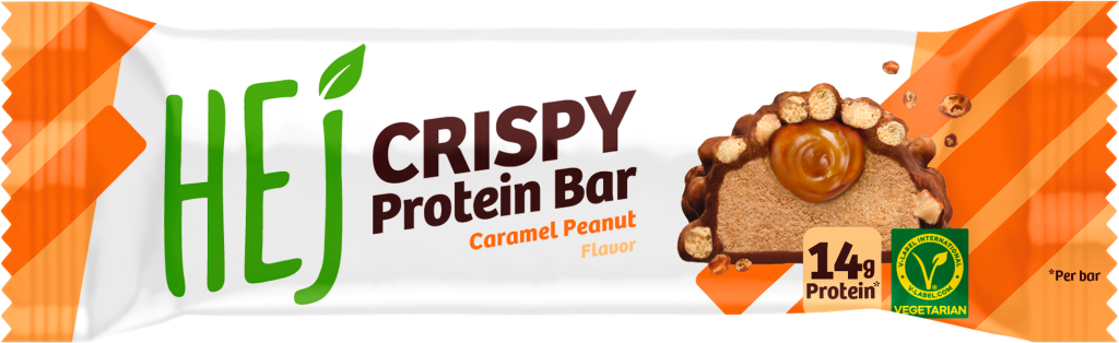 Hej Natural Crispy Protein Bar Caramel Peanut 45g