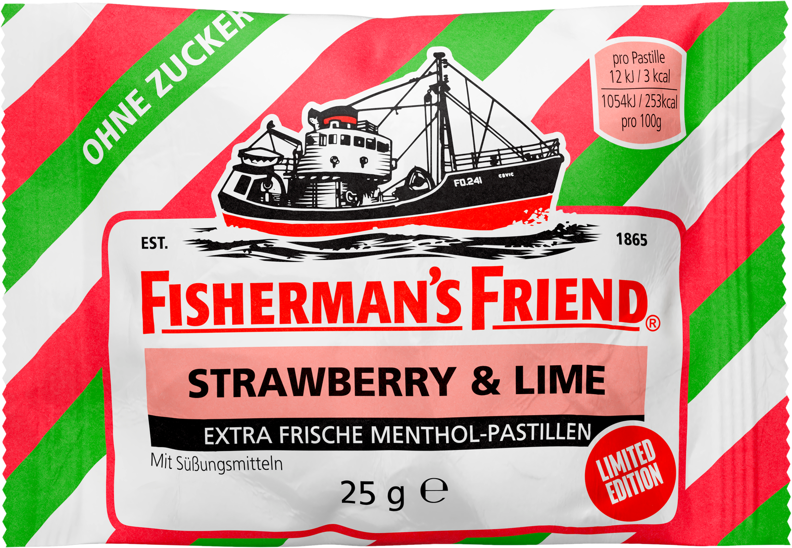 Fishermans Friend Strawberry&Lime ohne Zucker 25g