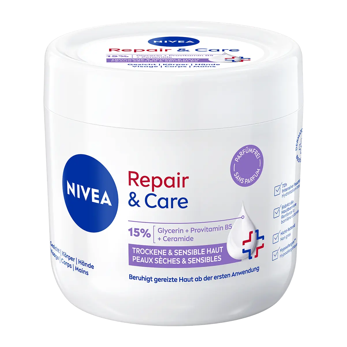 Nivea Body Repair & Care Creme parfümfrei 400ml