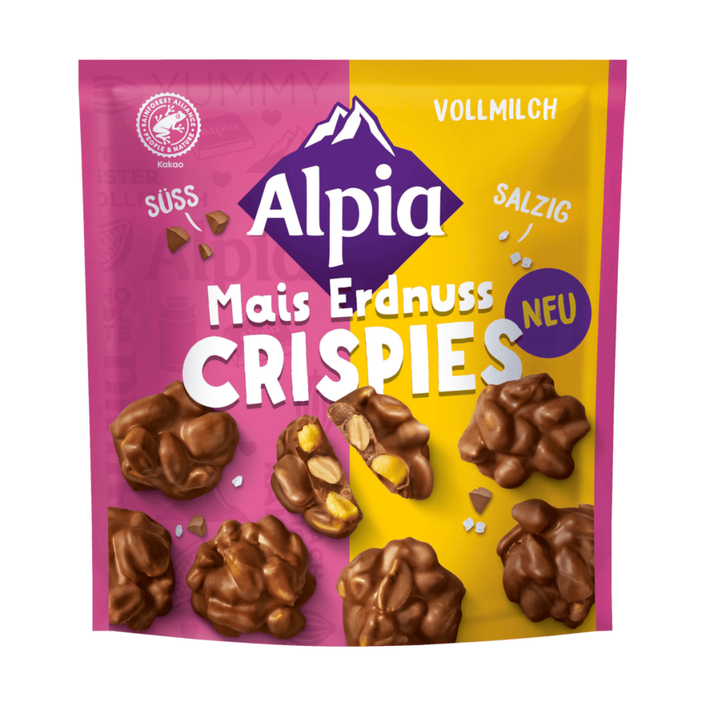 Alpia Mais Erdnuss Crispies Vollmilch 130g