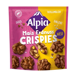 Alpia Mais Erdnuss Crispies Vollmilch 130g