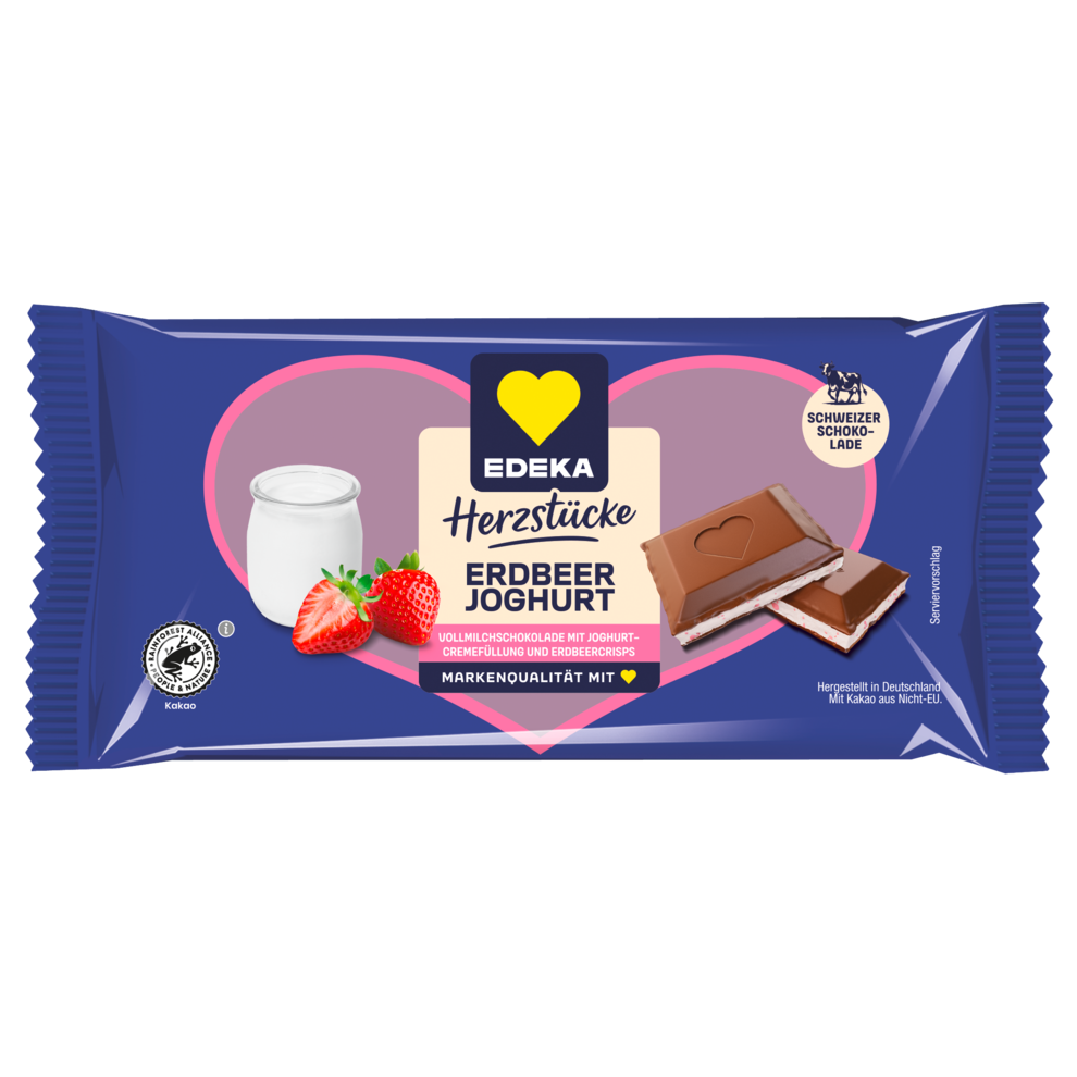 EDEKA Herzstücke с начинкой клубника йогурт цельное молоко 90g
