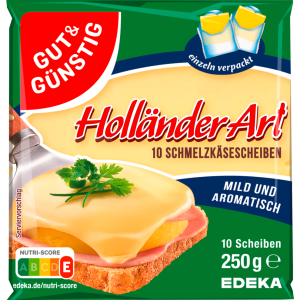 GUT&GÜNSTIG Schmelzkäse-Scheiben Holländer 250g