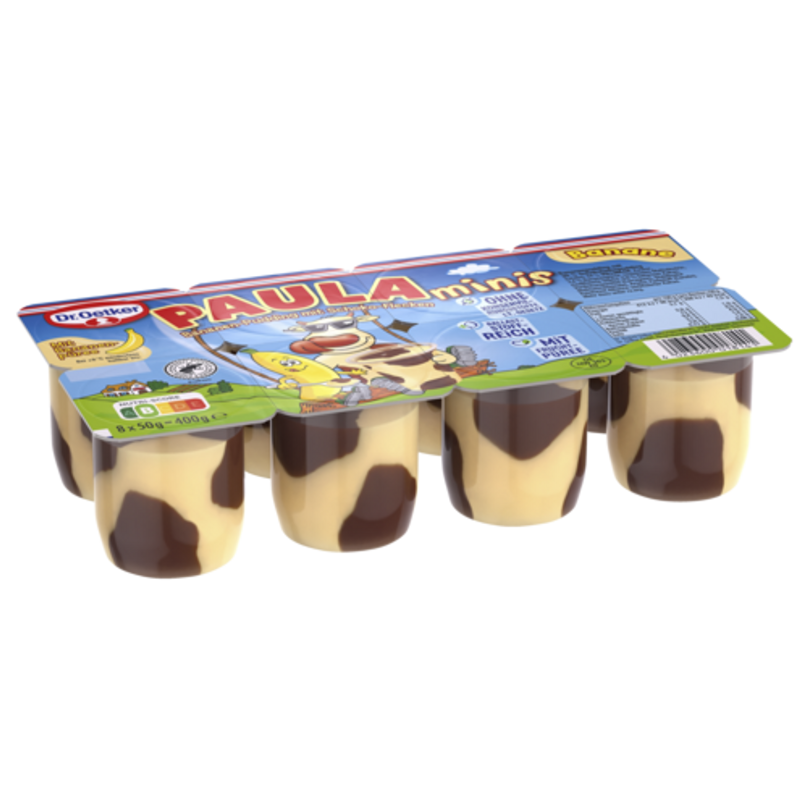 Dr.Oetker Paula Minis Bananenpudding mit Schoko-Flecke 8x50g