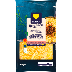 EDEKA Herzstücke Allgäuer Emmentaler gerieben 45% 150g VLOG