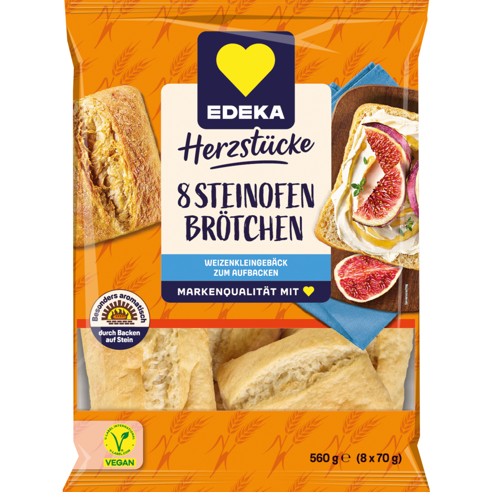 EDEKA Herzstücke Steinofenbrötchen 8ST 560g