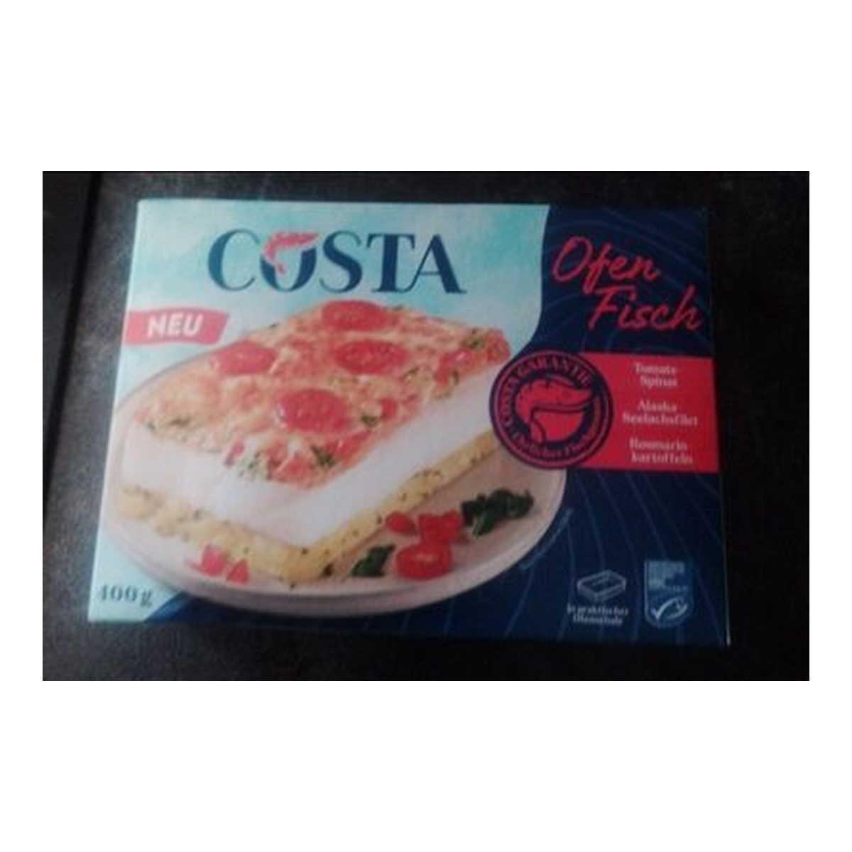 MSC Costa Ofenfisch Alaska-Seelachsfilet Tomate-Spinat Rosmarinkartoffeln 400g
