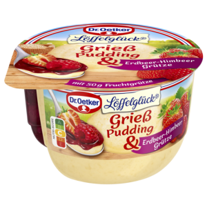 Dr.Oetker Grießpudding mit Erdbeer-Himbeer-Grütze 180g