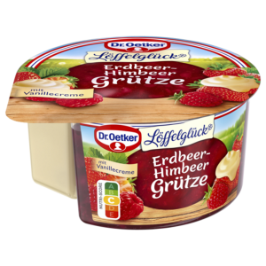 Dr.Oetker Erdbeer-Himbeer-Grütze mit Vanillecreme 160g