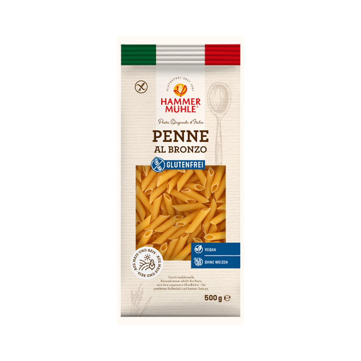 Hammermühle Penne al Bronzo glutenfrei 500g