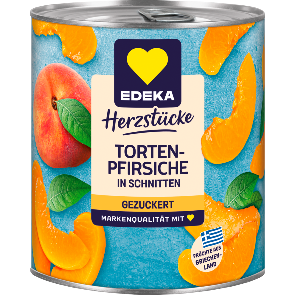 EDEKA Herzstücke Tortenpfirsiche in Schnitten gezuckert 820g
